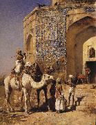 Edwin Lord Weeks The Old Blue-Tiled Mosque, Outside of Delhi, India USA oil painting artist